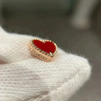 [Solara Jewelry ]HEART CARNELIAN STUD EARRINGS