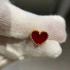 [Solara Jewelry ]HEART CARNELIAN STUD EARRINGS