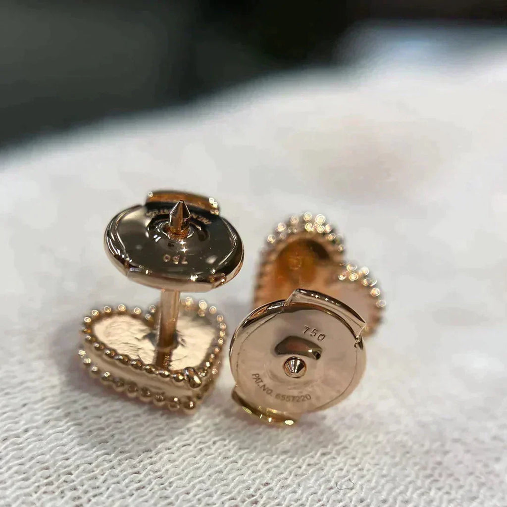 [Solara Jewelry ]HEART CARNELIAN STUD EARRINGS
