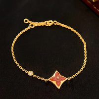 [Solara Jewelry ]COLOR STAR CARNELIAN PINK GOLD DIAMOND BRACELET