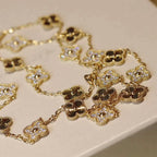 [Solara Jewelry ]CLOVER 20 MOTIFS LASER DIAMOND NECKLACE