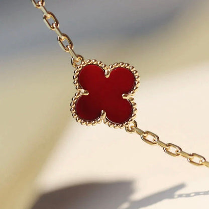 [Solara Jewelry ]CLOVER 20 MOTIFS KARNEOL-HALSKETTE