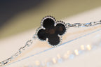 [Solara Jewelry ]CLOVER 20 MOTIFS ONYX DIAMOND SILVER
