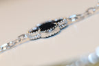 [Solara Jewelry ]CLOVER 20 MOTIFS ONYX DIAMOND SILVER