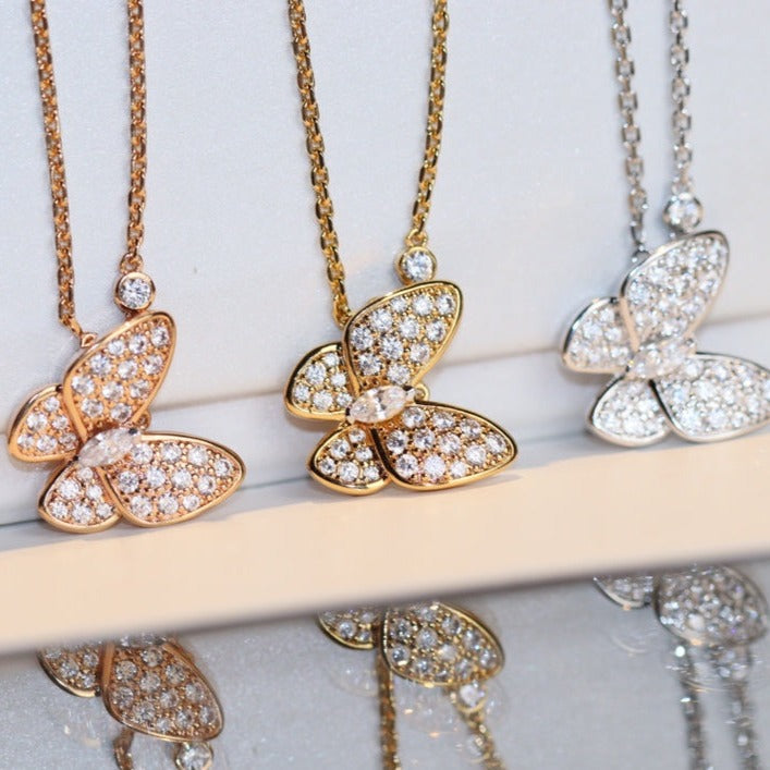 [Solara Jewelry ]バタフライ ダイヤモンド ネックレス