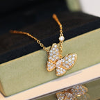 [Solara Jewelry ]バタフライ ダイヤモンド ネックレス