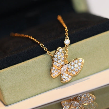 [Solara Jewelry ]バタフライ ダイヤモンド ネックレス