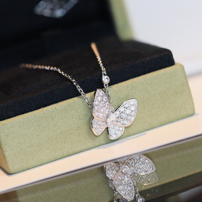[Solara Jewelry ]バタフライ ダイヤモンド ネックレス