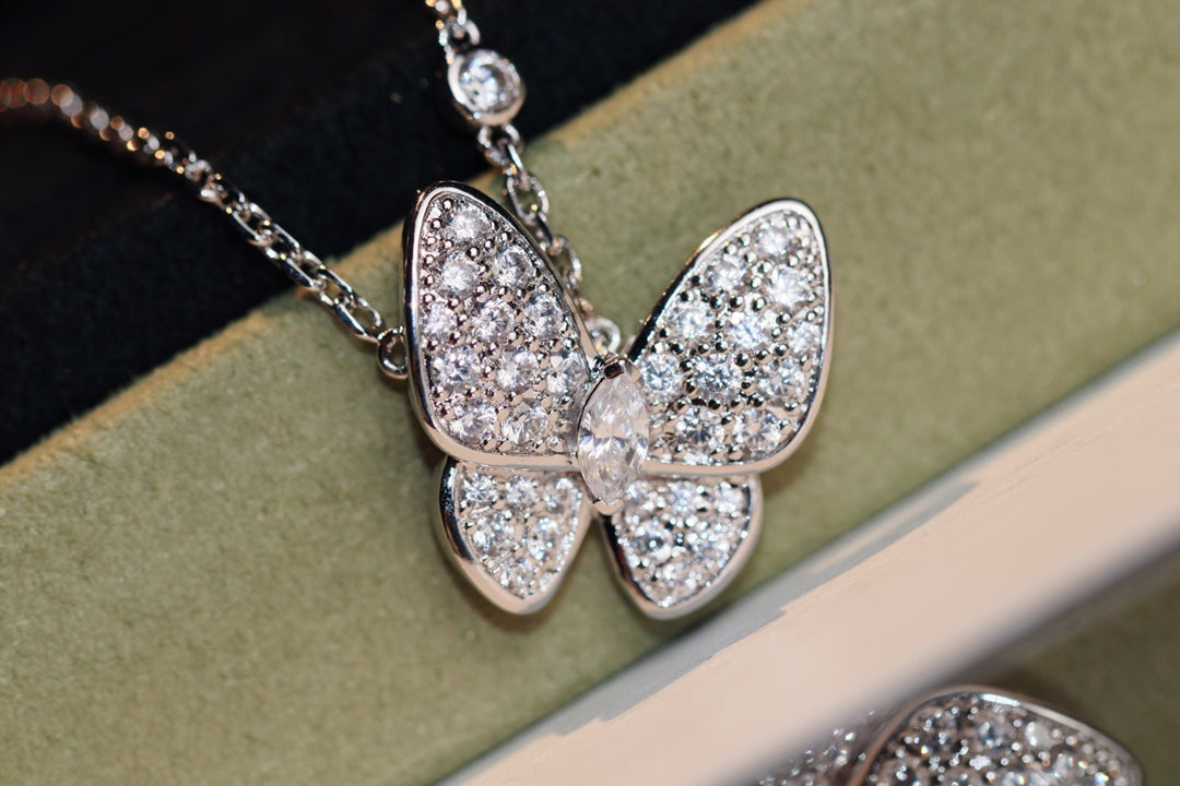 [Solara Jewelry ]バタフライ ダイヤモンド ネックレス
