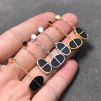 [Solara Jewelry ]CHAINE VERSO BLACK CERAMIC SILVER EARRINGS
