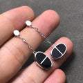 [Solara Jewelry ]CHAINE VERSO BLACK CERAMIC SILVER EARRINGS