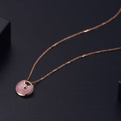 [Solara Jewelry ]AMULETTE ROSE GOLD PINK MOP NECKLACE
