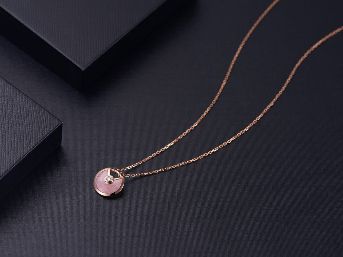 [Solara Jewelry ]AMULETTE ROSE GOLD PINK MOP NECKLACE