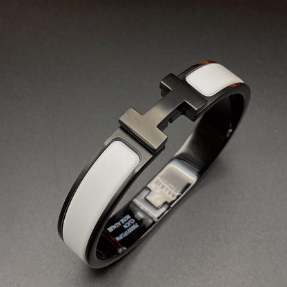 [Solara Jewelry ]H BRACELET 12MM BLACK WHITE CERAMIC