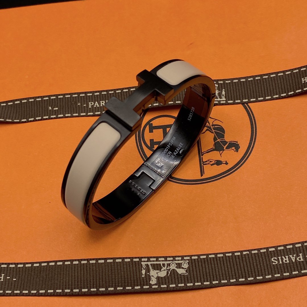 [Solara Jewelry ]H BRACELET 12MM BLACK BEIGE CERAMIC