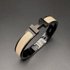 [Solara Jewelry ]H BRACELET 12MM BLACK BEIGE CERAMIC