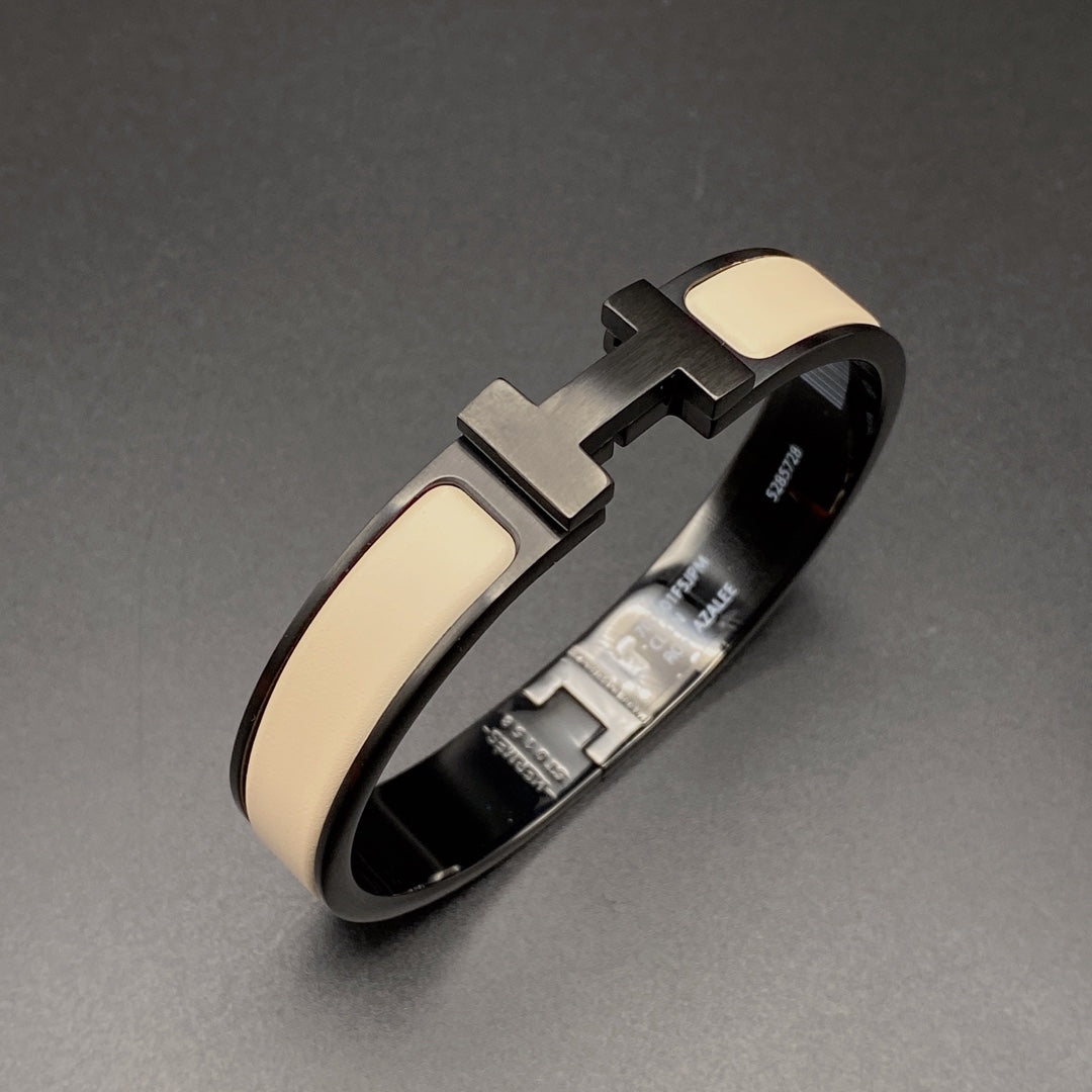 [Solara Jewelry] H-Armband 12MM SCHWARZ BEIGE KERAMIK