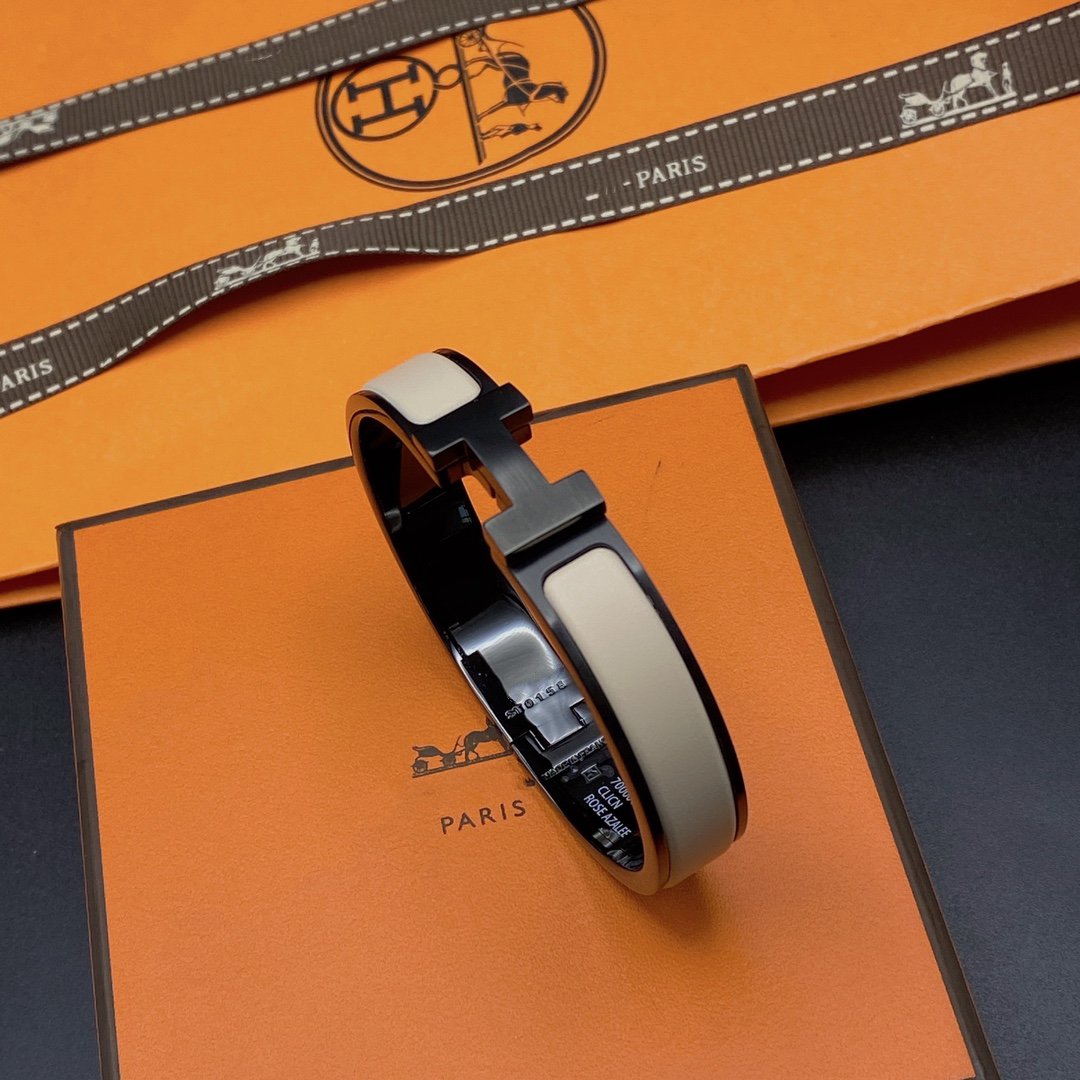 [Solara Jewelry ]H BRACELET 12MM BLACK BEIGE CERAMIC