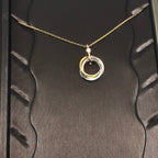 [Solara Jewelry ]TRINITY SILVER GOLD PINK GOLD NECKLACE