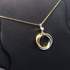 [Solara Jewelry ]TRINITY SILVER GOLD PINK GOLD NECKLACE