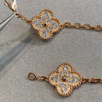 [Solara Jewelry ]CLOVER 5 MOTIFS  FULL DIAMOND BRACELET