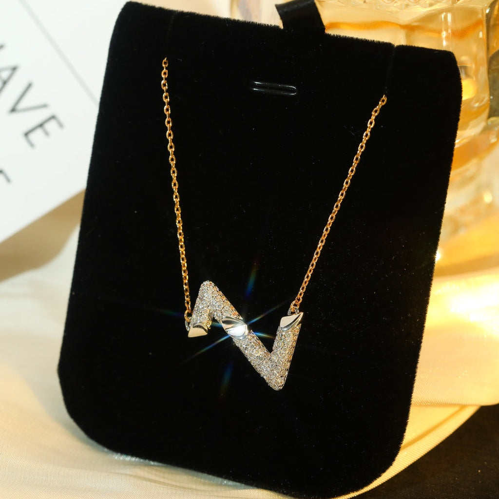 [Solara Jewelry ]VOLT SILVER DIAMOND PEDANT NECKLACE