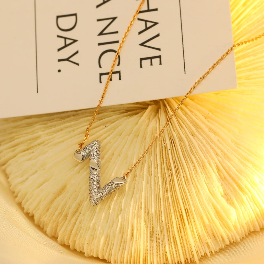 [Solara Jewelry ]VOLT SILVER DIAMOND PEDANT NECKLACE