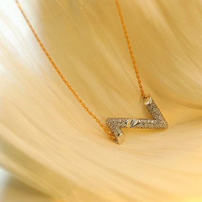 [Solara Jewelry ]VOLT SILVER DIAMOND PEDANT NECKLACE