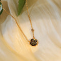 [Solara Jewelry ]SUN PEDANT PINK GOLD 1 DIAMOND NECKLACE