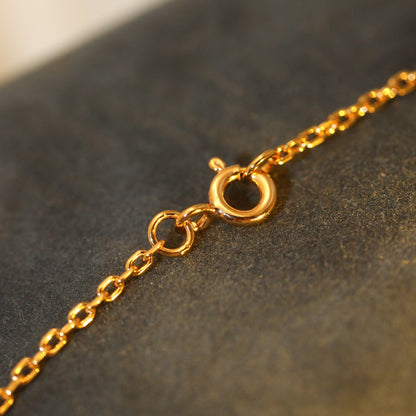 [Solara Jewelry ]SUN PEDANT PINK GOLD 1 DIAMOND NECKLACE