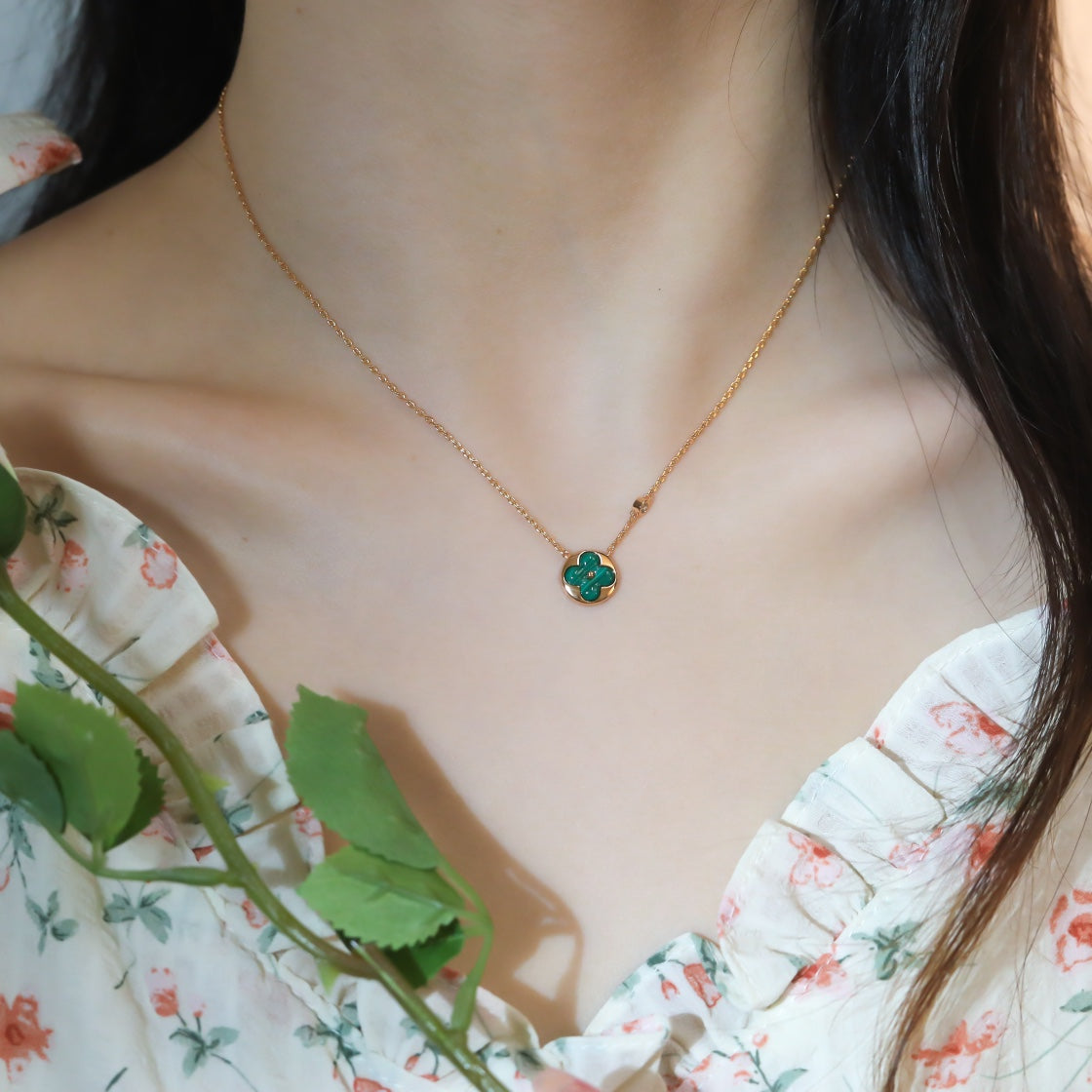 [Solara Jewelry ]SUN PEDANT PINK GOLD 1 DIAMOND NECKLACE
