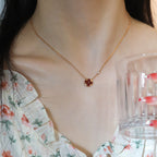 [Solara Jewelry ]SUN PEDANT PINK GOLD 1 DIAMOND NECKLACE