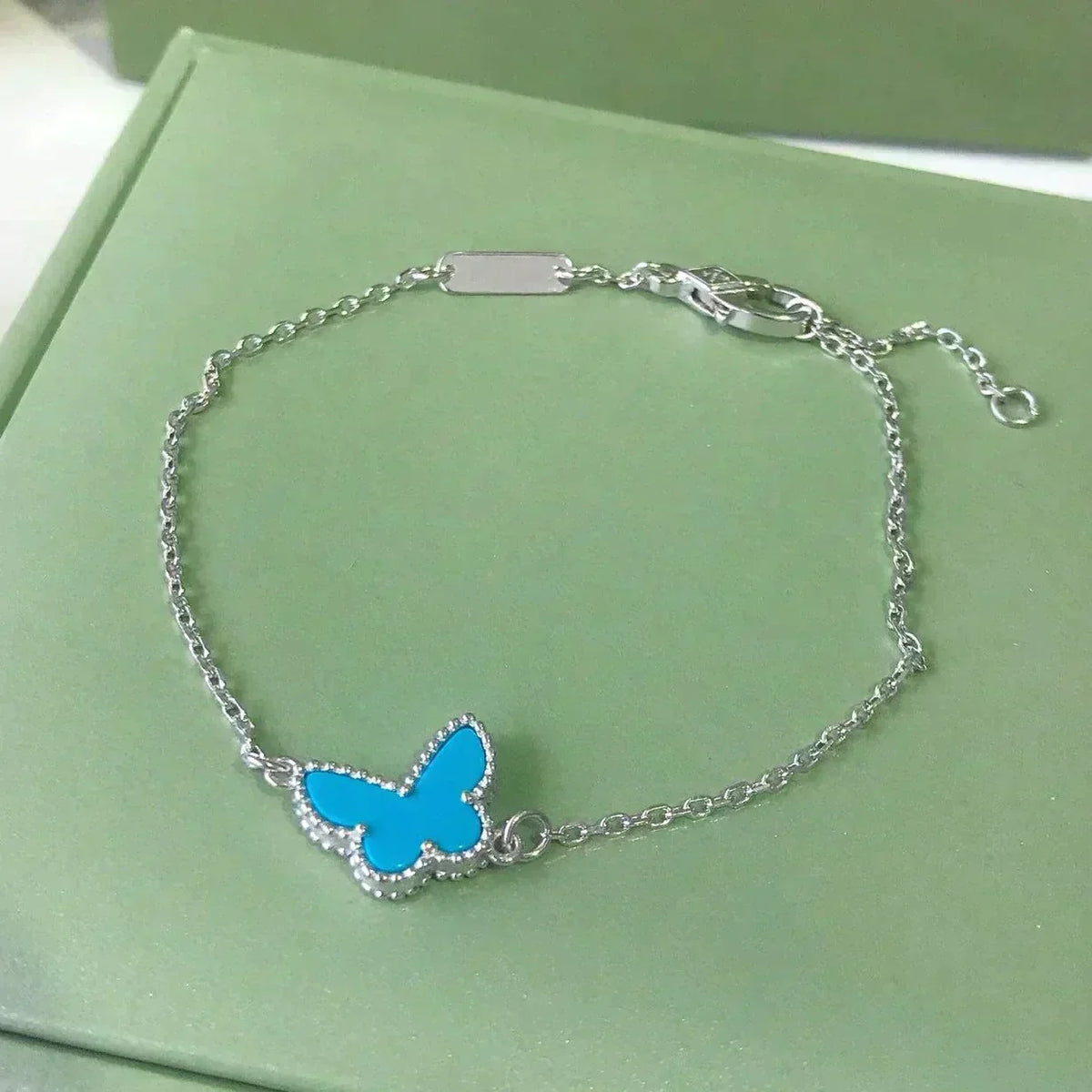 [Solara Jewelry ]バタフライ ターコイズ バタフライ ブレスレット シルバー