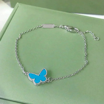 [Solara Jewelry ]バタフライ ターコイズ バタフライ ブレスレット シルバー