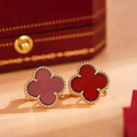 [Solara Jewelry ]CLOVER MEDIUM 1 MOTIFS CARNELIAN  EARRINGS
