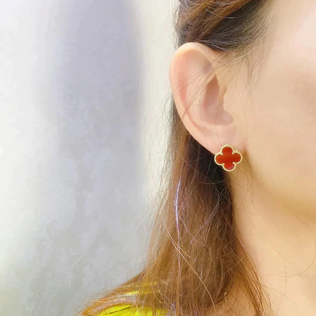 [Solara Jewelry ]CLOVER MEDIUM 1 MOTIFS CARNELIAN イヤリング