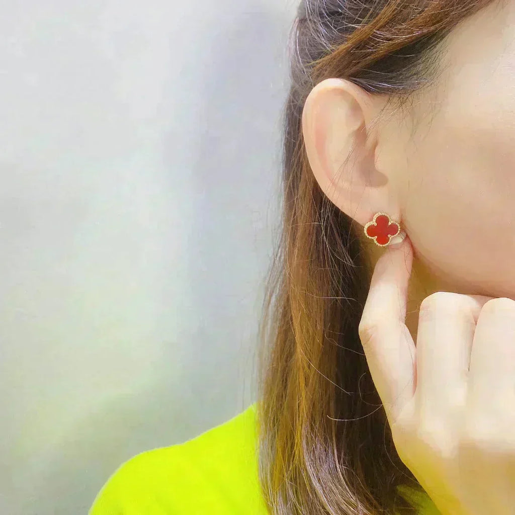 [Solara Jewelry ]CLOVER MEDIUM 1 MOTIFS CARNELIAN イヤリング