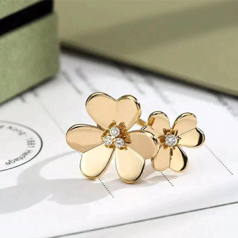[Solara Schmuck ]GOLD-DIAMANTENRING KLEEBÜTTENKOSMOS