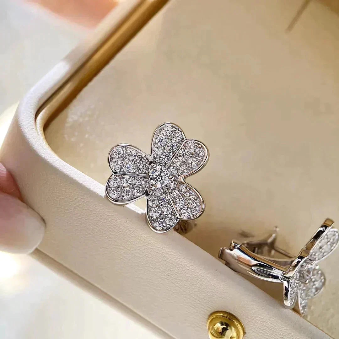[Solara Jewelry ]CLOVER COMOS DIAMOND EARRINGS SILVER