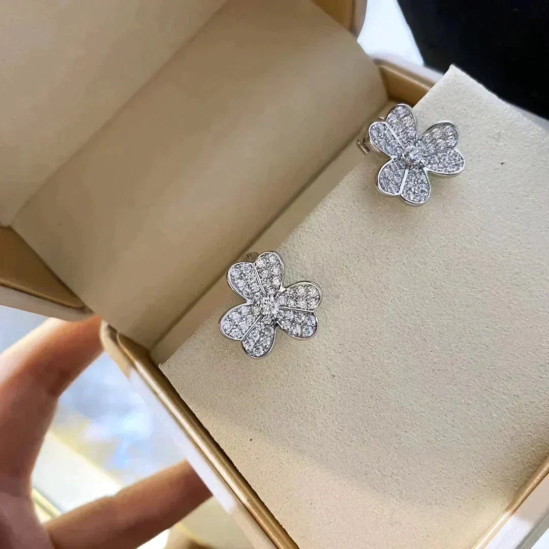 [Solara Jewelry ]CLOVER COMOS DIAMOND EARRINGS SILVER