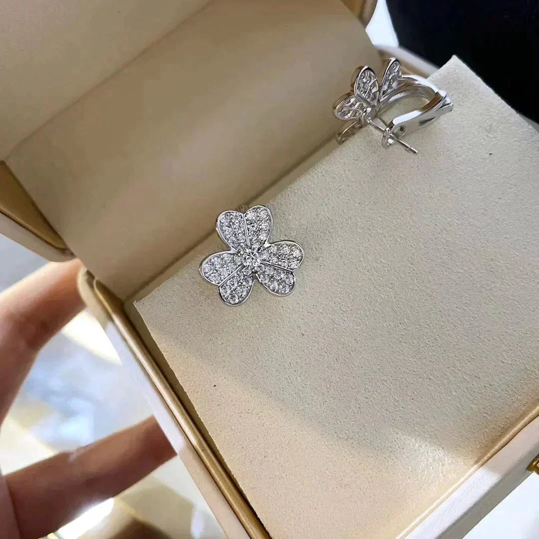 [Solara Jewelry ]CLOVER COMOS DIAMOND EARRINGS SILVER