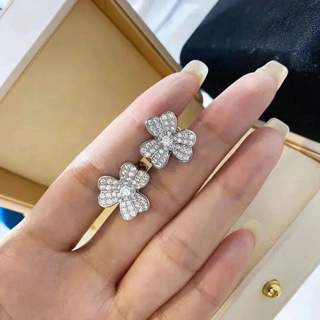 [Solara Jewelry ]CLOVER COMOS DIAMOND EARRINGS SILVER