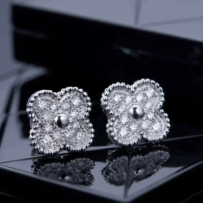 [Solara Jewelry] KLEEBRAUM 1 MOTIV DIAMANT-OHRSTECKER SILBER