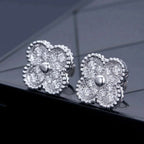 [Solara Jewelry] KLEEBRAUM 1 MOTIV DIAMANT-OHRSTECKER SILBER