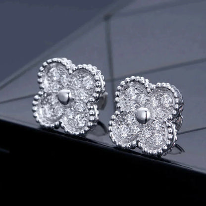 [Solara Jewelry] KLEEBRAUM 1 MOTIV DIAMANT-OHRSTECKER SILBER