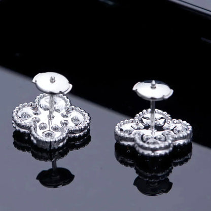 [Solara Jewelry] KLEEBRAUM 1 MOTIV DIAMANT-OHRSTECKER SILBER
