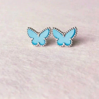 [Solara Jewelry ]BUTTERFLY TURQUOISE OHRRINGE SILBER