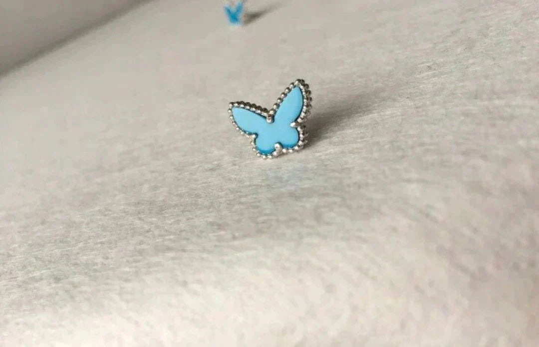 [Solara Jewelry ]BUTTERFLY TURQUOISE OHRRINGE SILBER