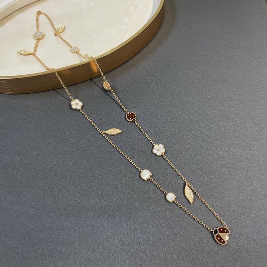 [Solara Jewelry ]LUCKY SPRING 15 MOTIFS GOLD NECKLACE