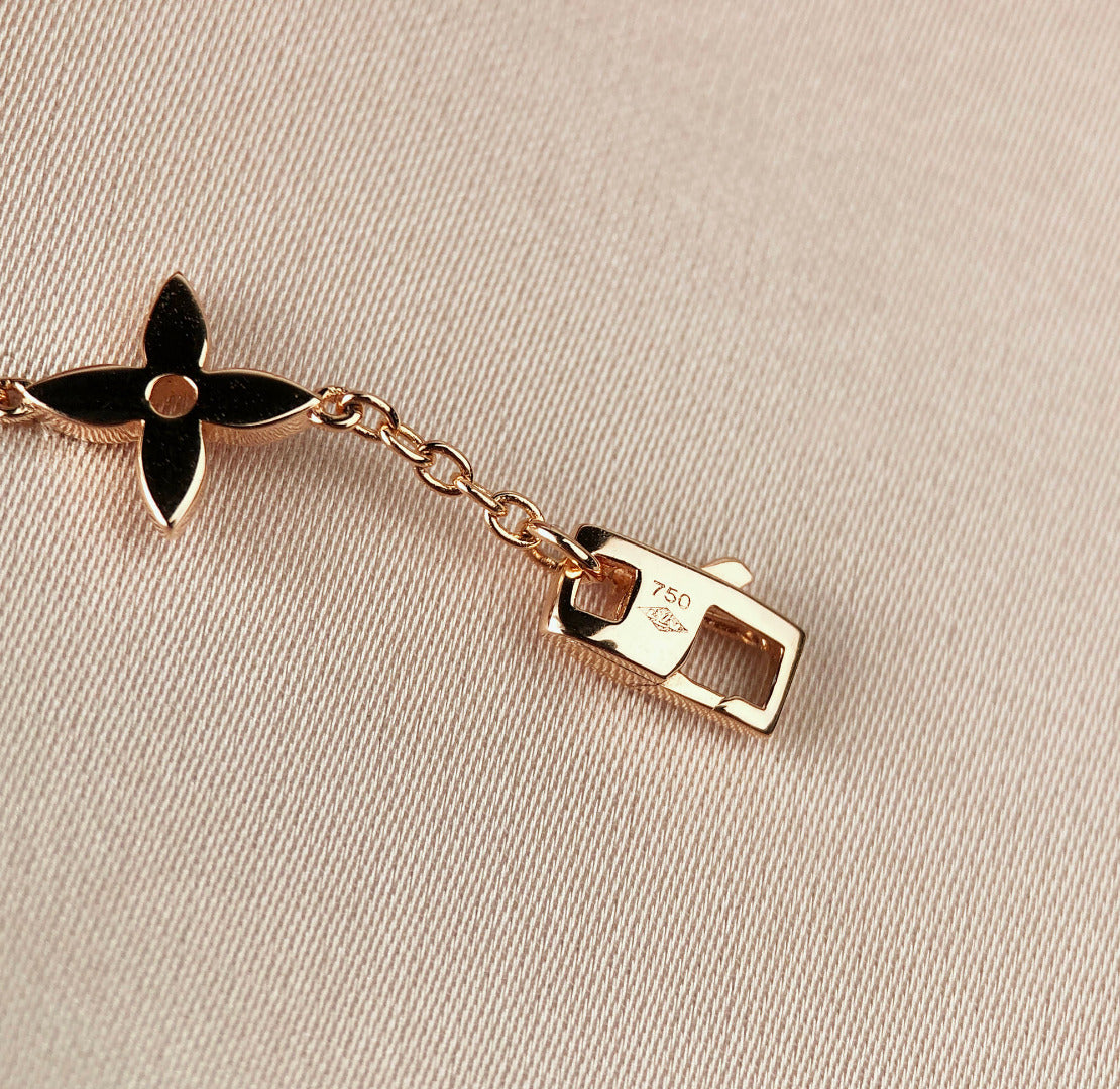 [Solara Jewelry ]STAR AND SUN 7 MOTIFS GOLD BRACELET